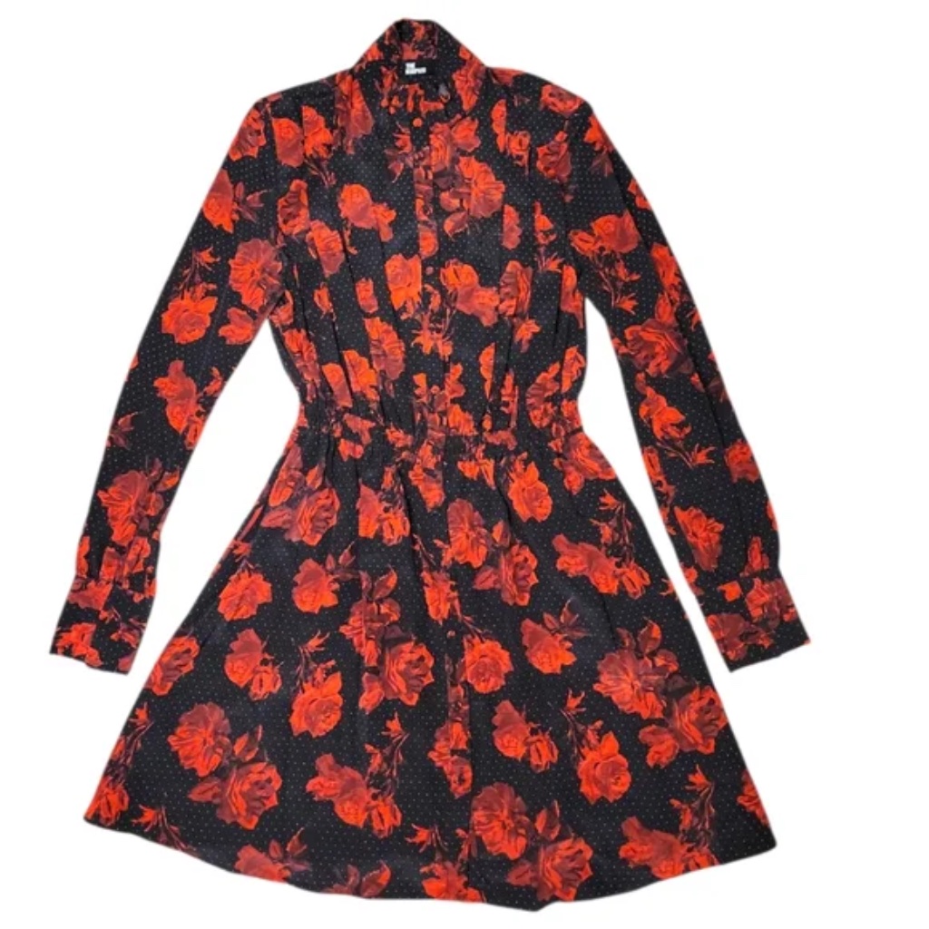 The Kooples Romantic Mood Floral Silk Mini Dress $545 Nwt